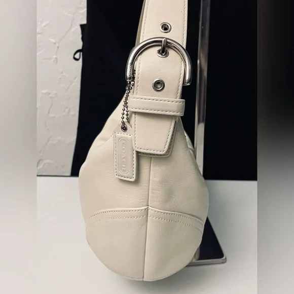 VINTAGE COACH SOHO CREAM/BEIGE HOBO LEATHER SHOULDER SHOULDER BAG  9464 - Picture 7 of 15